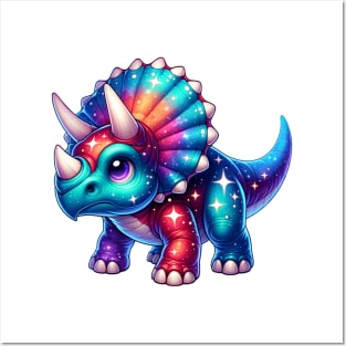 Galaxy Triceratops Dinosaur Lover Posters and Art